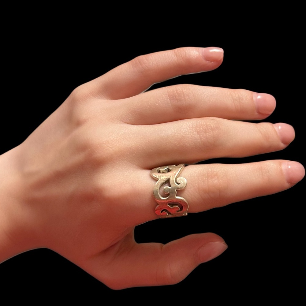 Sterling Silver Scroll Band Ring